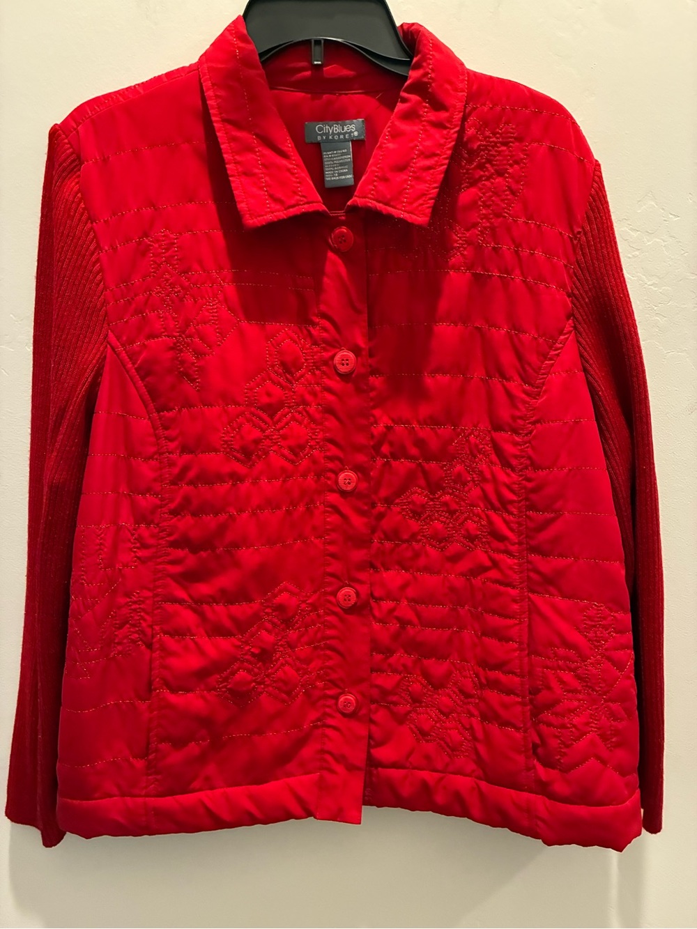 Koret City Blues Bright Red Quilted Jacket